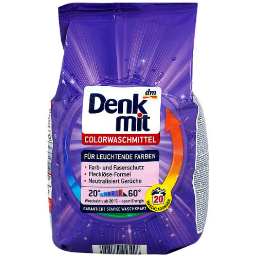 Пральний порошок для кольорових тканин Denkmit Colorwaschmittel 1,35кг., 20 прань